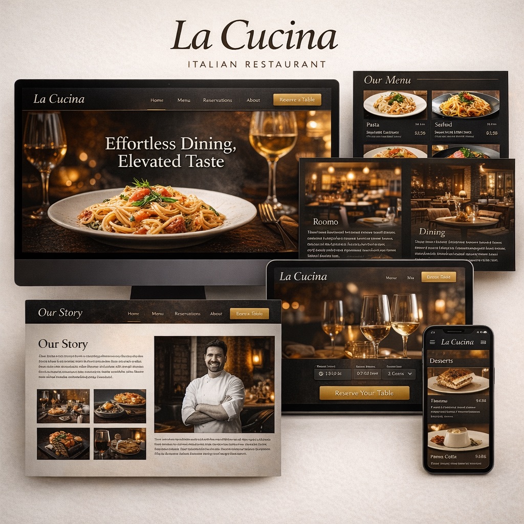 La Cucina — Italian Restaurant Website Concept