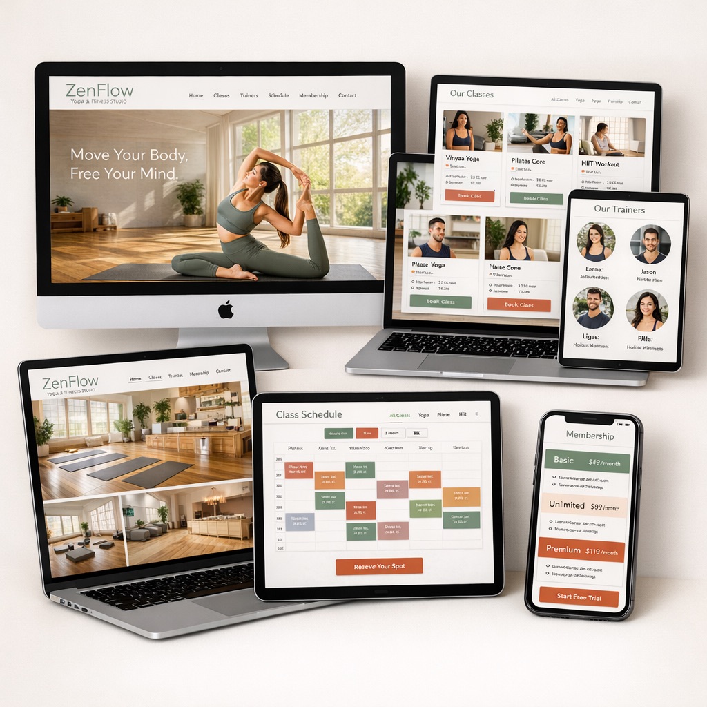 ZenFlow — Yoga & Fitness Studio Website Concept